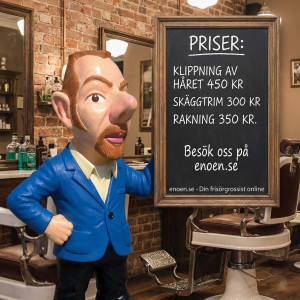 Herrfrisör Figur 126 cm – Reklamstaty i Glasfiber (Barberare) Herrfrisör Figur 126 cm – Reklamstaty i Glasfiber (Barberare)