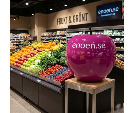Stort Lila Äpple Skulptur 65 eller 55 cm – Reklamfigur för Butik & Fruktavdelning