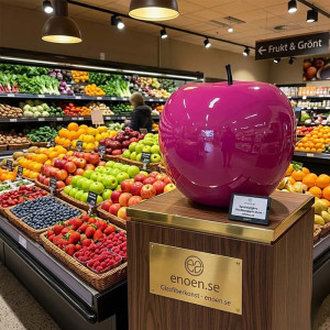 Stort Lila Äpple Skulptur 65 eller 55 cm – Reklamfigur för Butik & Fruktavdelning
