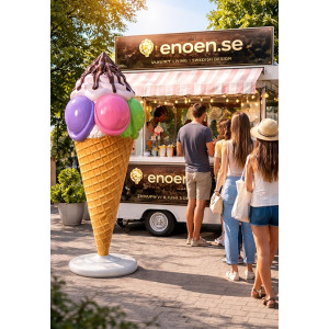 Kampanjpris 3D Glassdisplay 3 Kulor & Chokladdripp (220 cm) – Reklamdisplay