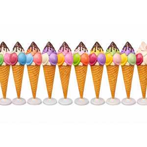 Kampanjpris 3D Glassdisplay 3 Kulor & Chokladdripp (220 cm) – Reklamdisplay