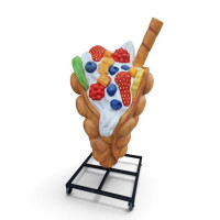 Stor Glassbägare Reklamfigur 190 cm i Glasfiber – Mobil Metallplattform