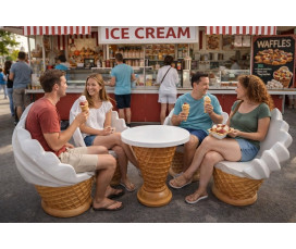 Komplett Inredning Glasscafé: Bord & Stolar i Glassdesign