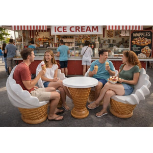 Komplett Inredning Glasscafé: Bord & Stolar i Glassdesign