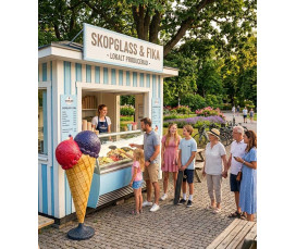 Stor Glass i Glasfiber 195 cm – Reklamdisplay med Egen Logotyp | Miljövänlig Akryl