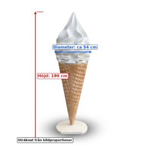 Mjukglass Reklamdisplay 190 cm 3D i glasfiber.