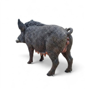 Naturtrogen Vildsvin Skulptur (130 cm) – Glasfiberfigur i Naturlig Storlek