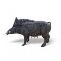 Naturtrogen Vildsvin Skulptur (130 cm) – Glasfiberfigur i Naturlig Storlek