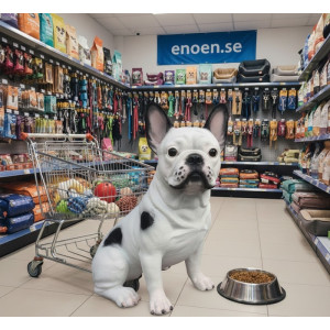 Fransk Bulldog Design 43 cm – Anpassningsbar Skulptur i Glasfiber