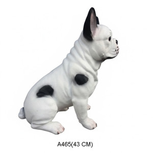 Fransk Bulldog Design 43 cm – Anpassningsbar Skulptur i Glasfiber