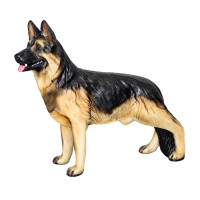 Schäfer Hundfigur 82x102 cm i Glasfiber – Naturtrogen