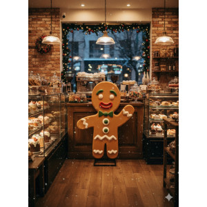 PEPPARKAKSGUBBE I GLASFIBER - 190 CM (REKLAMDISPLAY) PEPPARKAKSGUBBE I GLASFIBER - 190 CM (REKLAMDISPLAY)