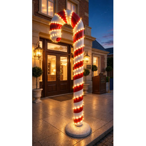 Stor Polkagris / Polkakäpp 170 cm Röd/Vit i Glasfiber – Juldekoration & Rekvisita Stor Polkagris / Polkakäpp 170 cm Röd/Vit i Glasfiber – Juldekoration & Rekvisita
