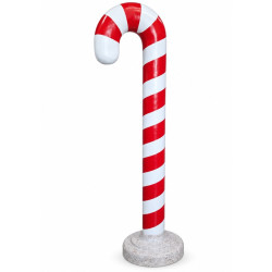 Stor Polkagris / Polkakäpp 170 cm Röd/Vit i Glasfiber – Juldekoration & Rekvisita