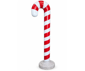 Stor Polkagris / Polkakäpp 170 cm Röd/Vit i Glasfiber – Juldekoration & Rekvisita
