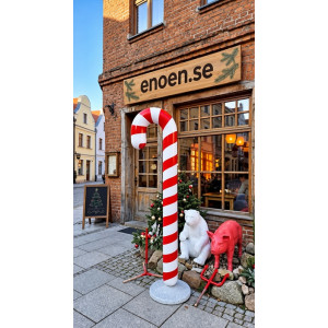 Stor Polkagris / Polkakäpp 170 cm Röd/Vit i Glasfiber – Juldekoration & Rekvisita Stor Polkagris / Polkakäpp 170 cm Röd/Vit i Glasfiber – Juldekoration & Rekvisita