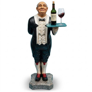 Klassisk Butler Figur i Glasfiber – Välkomnande Reklamdisplay (110 cm)