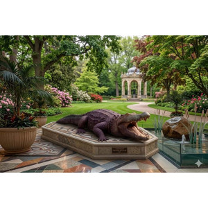 Gigantisk Krokodil Skulptur 320 cm | Naturlig Storlek | Miljövänlig Akryl