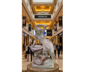 Klassisk Trädgårdsfontän 140 cm - Kvinna med Kruka