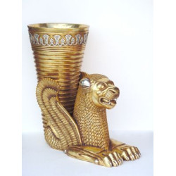 EGYPTISK LEJON VAS SKULPTUR 105 CM