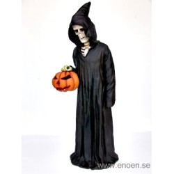 Halloween skelett  med pumpa höjd 170cm