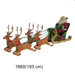 JULTOMTEN FLYGER MED RENARNA 193 CM (Begär offert)