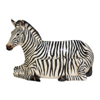Zebra som sittbänk/parkbänk vilande i naturlig storlek 173 cm