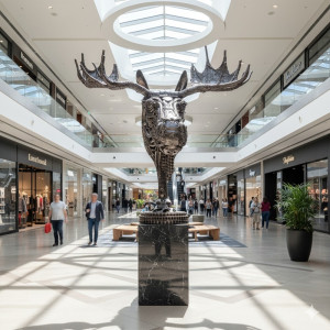 Älghuvud i Skrotmetallkonst - Stor Metallskulptur