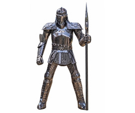 Skulptur Riddare i Återvunnen Metall 220 cm – Unik Skrotkonst & Blickfång