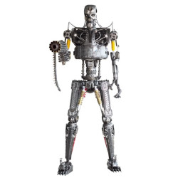 Ikonisk Terminator T-800 Skulptur i Skrotkonst (2.2m)