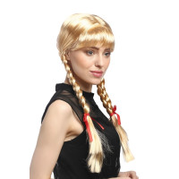 Unik  Peruk Blond – Långa Flätor & Lugg