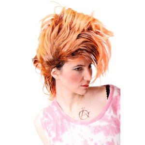 80-tals Partyperuk Blå – Retad Mohawk & Punk