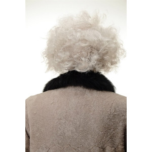 Galen Professor Peruk – Halvskallig med Vilt Grått Hå