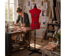 Skräddarbyst Dam LADY VALET Storlek M & S – Justerbar Tailor Byst med Kritfåll, Måttband & Nåldyna | enoen.se