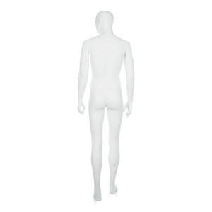 Skyltdocka Herr – Manlig Fönsterskyltdocka med Utbytbart Ansikte – Vit Matt Polyester