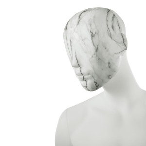 Skyltdocka Herr med Utbytbar Mask – Elfenbensvit Matt Polyester