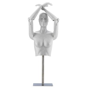 Flexibel dam torso med ledade armar, går att använda med eller utan huvud