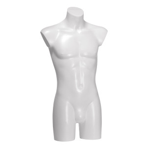 Herrtorso Grå Plast - Lång Modell med Ben (88cm)