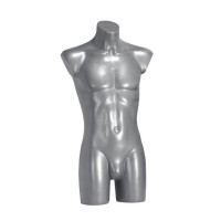 Herrtorso Grå Plast - Lång Modell med Ben (88cm)