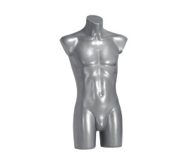 Herrtorso Grå Plast - Lång Modell med Ben (88cm)