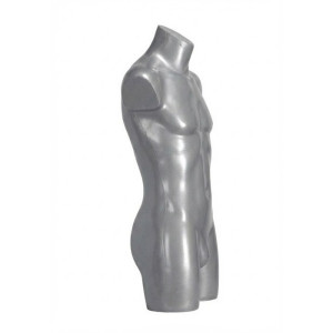 Herrtorso Grå Plast - Lång Modell med Ben (88cm)