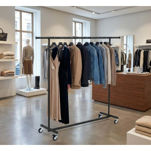 Klädställning Svart Hopfällbar – Justerbar & Resevänlig (80kg)