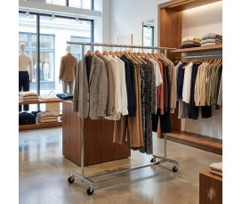 Rullställ PRO Krom – Justerbart 140-200 cm & Gummihjul