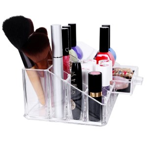 Ordning och reda i badrummet  Elegant transparent nagellack remover kosmetika förvaringsbox innehållande 2 lådor (1x låg, 1x platt) stor JKA004