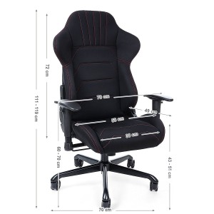 ”Fri frakt” Ergonomisk kontors eller spelstol m.m. i svart förstärkt möbeltyg   
