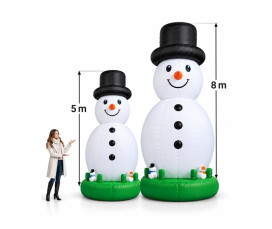 Gigantisk Uppblåsbar Snögubbe 5m / 8m – Evenemang & Butiksreklam (0.6mm PVC)