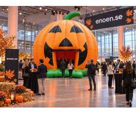 Jumbo-Stor Uppblåsbar Pumpa & Hoppborg för Event- 6,5x6,5 m